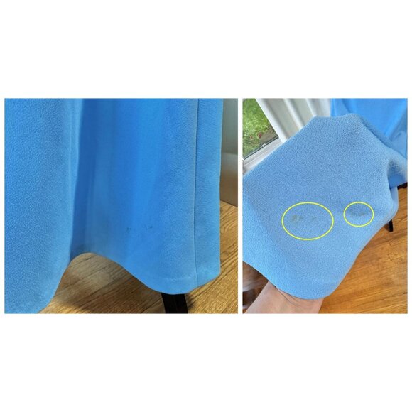 Vintage 60s dress, sky blue, Mod minimalist gown, high neck, flutter sleeves - Picture 10 of 10